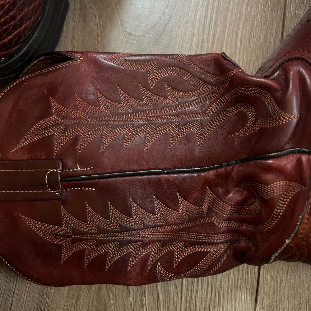 Vintage Tony Lama Brown Leather Cowboy Western Boots Womens Shoes Size 6B - Picture 8 of 11